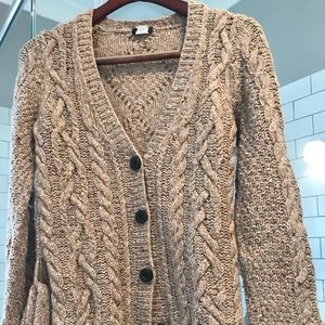 Tan/brown Jcrew M button up sweater